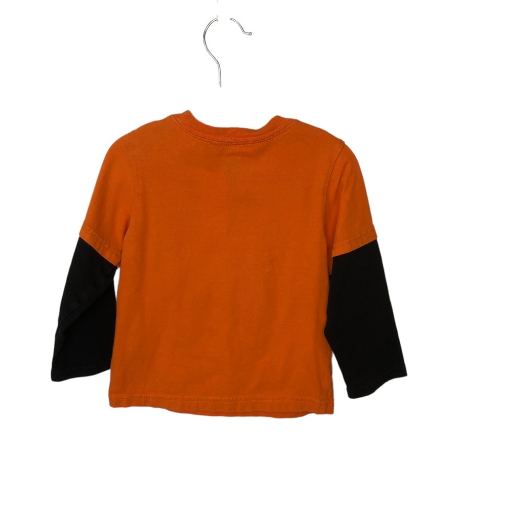 2T Boys or Girls Halloween Top Shirt with Pumpkin Face Long Sleeve in Orange - Picture 2 of 4